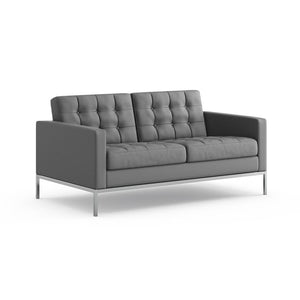 Florence Knoll Relaxed Settee sofa Knoll Volo Leather - Cadet 