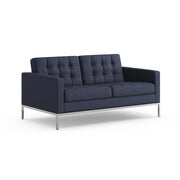 Florence Knoll Relaxed Settee sofa Knoll Acqua Leather - Cote d'Azur 