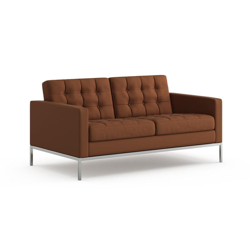 Florence Knoll Relaxed Settee sofa Knoll Sabrina Leather - Nutmeg 