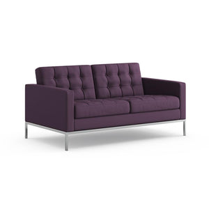 Florence Knoll Relaxed Settee sofa Knoll Sabrina Leather - Pansy 