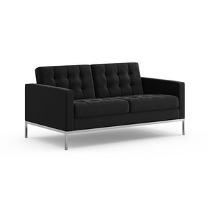 Florence Knoll Relaxed Settee sofa Knoll Ultrasuede - Black Onyx 