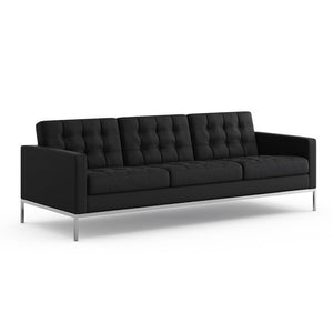 Florence Knoll Relaxed Sofa sofa Knoll Acqua Leather - Black Sea 