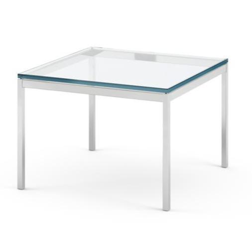 Florence Knoll Square Coffee Table Coffee Tables Knoll polished chrome Clear Glass 