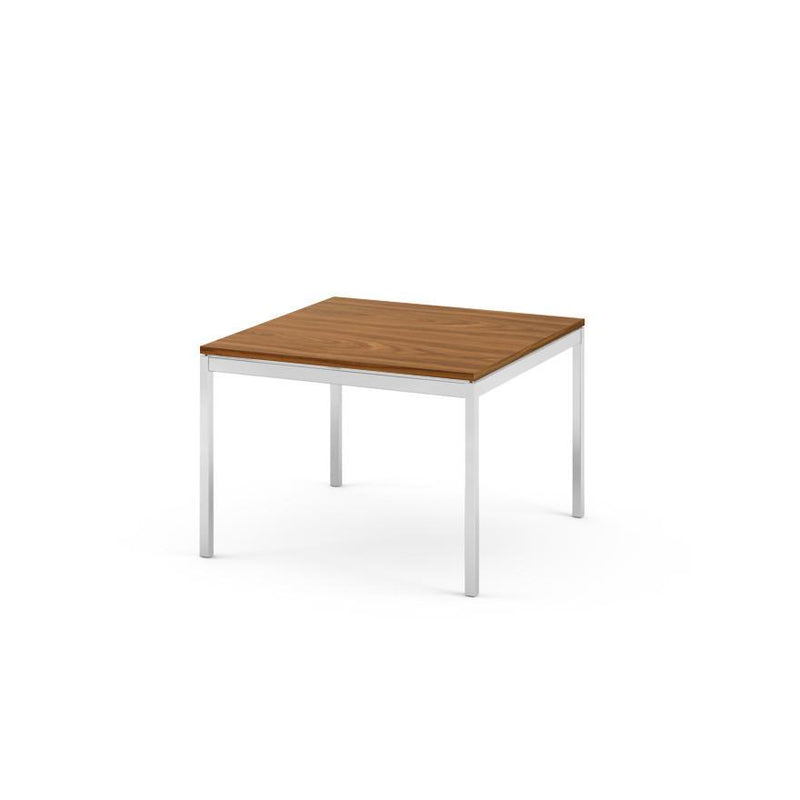 Florence Knoll Square Coffee Table Coffee Tables Knoll polished chrome Light Walnut 