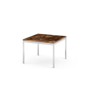 Florence Knoll Square Coffee Table Coffee Tables Knoll Sapolished chrometin Chrome Espresso marble, Satin finish 