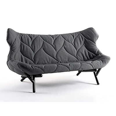 Foliage Sofa Sofa Kartell Black Legs trevira - grey (C) 