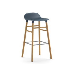 Form stool Stools Normann Copenhagen 29.5" Bar Oak Blue