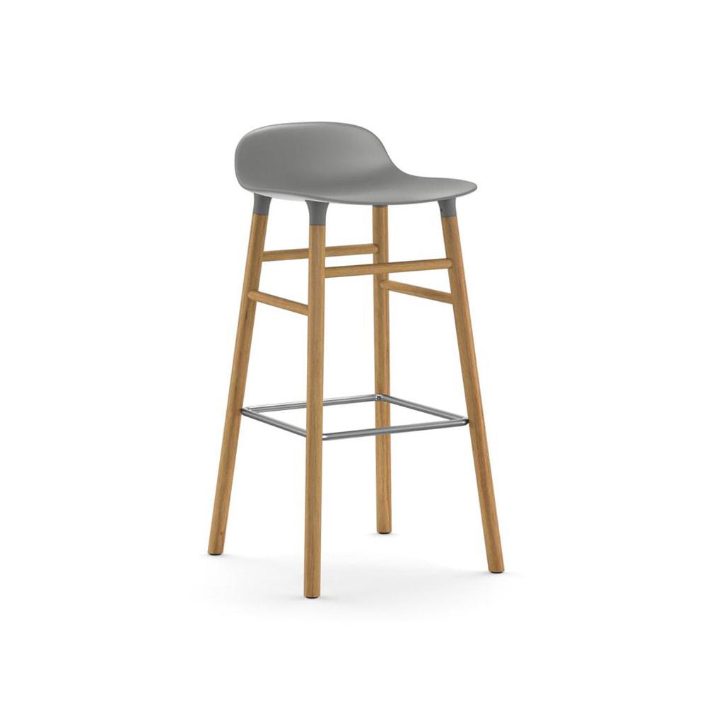 Form stool Stools Normann Copenhagen 29.5&quot; Bar Oak Grey