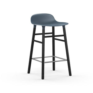 Form stool Stools Normann Copenhagen 25.5" Counter Black Lacquered Oak Blue