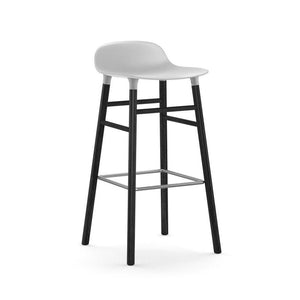 Form stool Stools Normann Copenhagen 29.5" Bar Black Lacquered Oak White