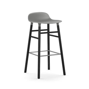 Form stool Stools Normann Copenhagen 29.5" Bar Black Lacquered Oak Grey