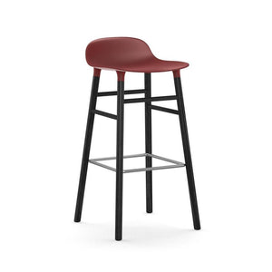 Form stool Stools Normann Copenhagen 29.5" Bar Black Laquered Oak Red