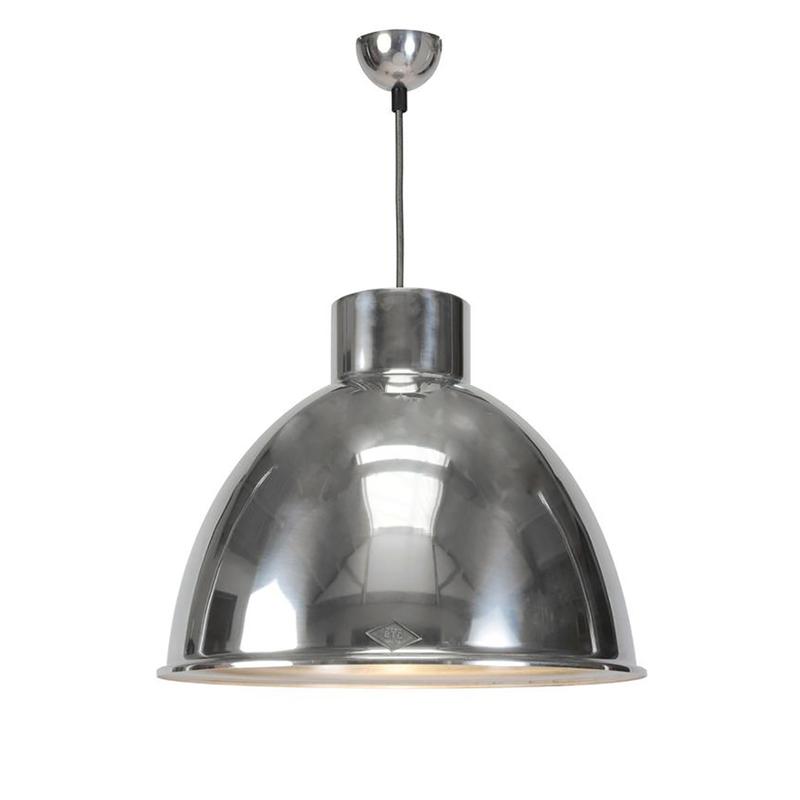 Giant Pendant Light Pendant Lights Original BTC Large Natural Aluminium with Wired Glass 