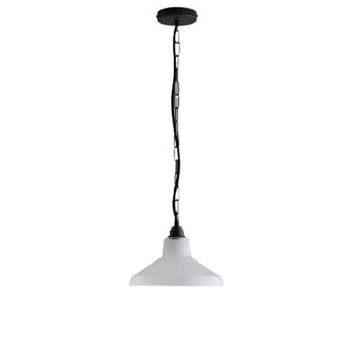 Glass School Pendant Light Pendant Lights Original BTC Small Opal and Weathered Brass 