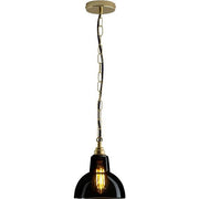 Glass 'York' Pendant Pendant Lights Original BTC Anthracite + Brass 1 