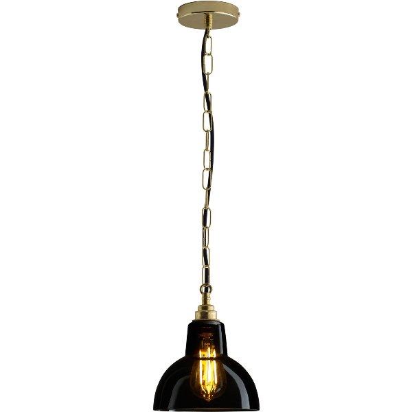 Glass 'York' Pendant Pendant Lights Original BTC Anthracite + Brass 1 