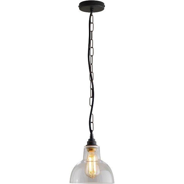 Glass 'York' Pendant Pendant Lights Original BTC Clear + Weathered Brass 1 