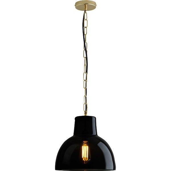 Glass 'York' Pendant Pendant Lights Original BTC Antracite + Brass 2 