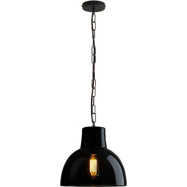 Glass 'York' Pendant Pendant Lights Original BTC Antracite + Weathered Brass 2 
