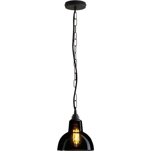 Glass 'York' Pendant Pendant Lights Original BTC Anthracite + Weathered Brass 1 