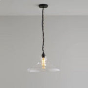 Glass School Pendant Light Pendant Lights Original BTC Medium Clear and Weathered Brass 