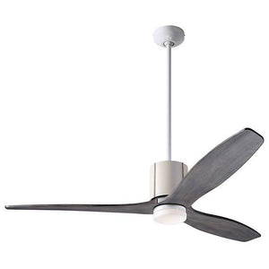 LeatherLuxe DC Ceiling Fan Ceiling Fans Modern Fan Co Gloss White/Ivory Graywash Wall Control With 17w LED
