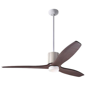 LeatherLuxe DC Ceiling Fan Ceiling Fans Modern Fan Co Gloss White/Ivory Mahogany Wall Control With 17w LED