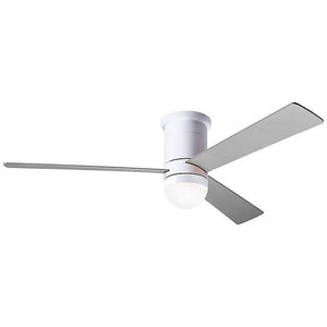 Cirrus Flush DC Ceiling Fan Ceiling Fans Modern Fan Co Gloss White Aluminum Wall Control With 17w LED