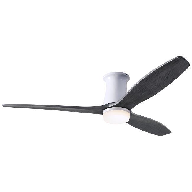 Arbor Flush DC Ceiling Fans Modern Fan Co Gloss White Ebony Wall Control With 17w LED