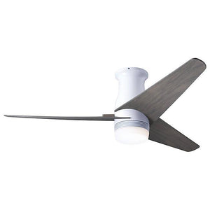 Velo Flush DC Ceiling Fan Ceiling Fans Modern Fan Co Gloss White Graywash Wall/Remote Control With 17w LED