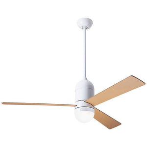 Cirrus DC Ceiling Fan Ceiling Fans Modern Fan Co Gloss White Maple Wall Control With 17w LED