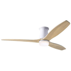 Arbor Flush DC Ceiling Fans Modern Fan Co Gloss White Maple Wall Control With 17w LED