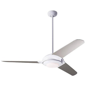 Flow Ceiling Fan Ceiling Fans Modern Fan Co Gloss White Nickel Fan & Light – 3 Wire With 20w LED
