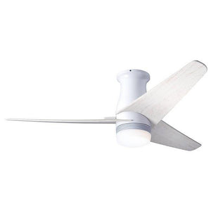Velo Flush DC Ceiling Fan Ceiling Fans Modern Fan Co Gloss White Whitewash Remote Control With 17w LED