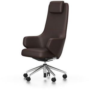 Grand executive highback chair task chair Vitra Leather - Maroon Hard castors for carpet 
