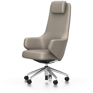 Grand executive highback chair task chair Vitra Leather - Sand Hard castors for carpet 