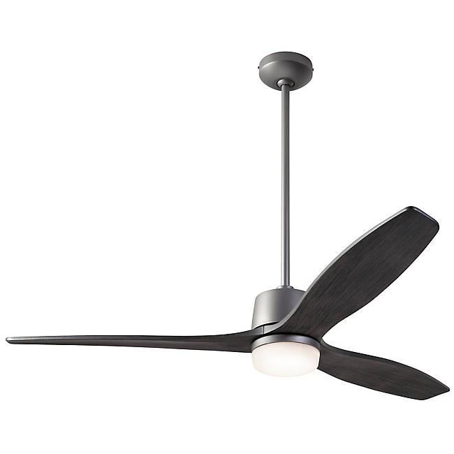 Arbor DC Ceiling Fan Ceiling Fans Modern Fan Co Graphite Ebony Wall Control With 17w LED