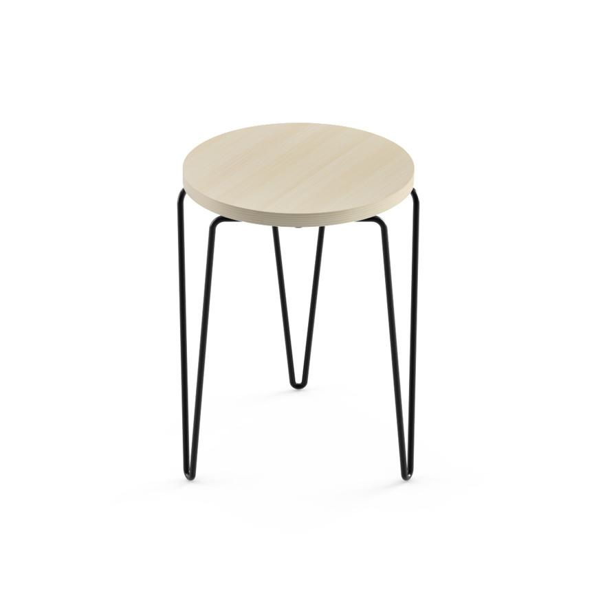 Florence Knoll Hairpin Stacking Table table Knoll Light Ash black powder-coat base 