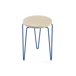 Florence Knoll Hairpin Stacking Table table Knoll Light Ash blue powder-coat base 