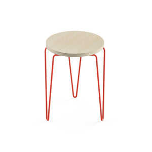 Florence Knoll Hairpin Stacking Table table Knoll Light Ash red powder-coat base 