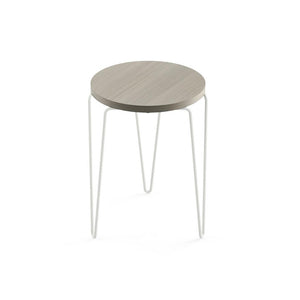 Florence Knoll Hairpin Stacking Table table Knoll Grey Ash white powder-coat base 