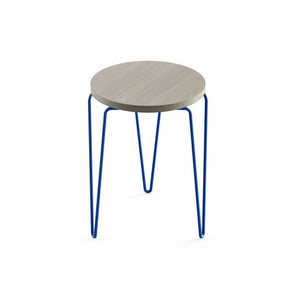 Florence Knoll Hairpin Stacking Table table Knoll Grey Ash blue powder-coat base 