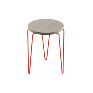 Florence Knoll Hairpin Stacking Table table Knoll Grey Ash red powder-coat base 