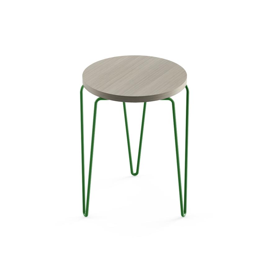 Florence Knoll Hairpin Stacking Table table Knoll Grey Ash Green powder-coat base 