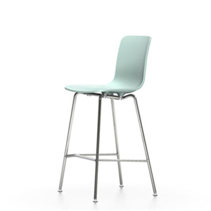 Hal Stool bar seating Vitra medium seat height - 25.5" h ice grey white glides for carpet