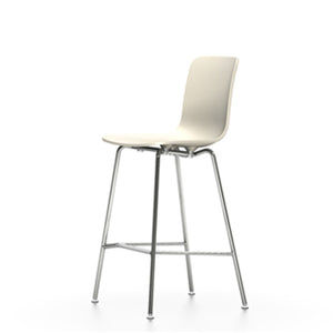 Hal Stool bar seating Vitra medium seat height - 25.5" h warm grey white glides for carpet