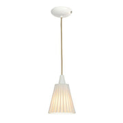 Hector Medium Pleat Pendant Light Pendant Lights Original BTC Natural White 