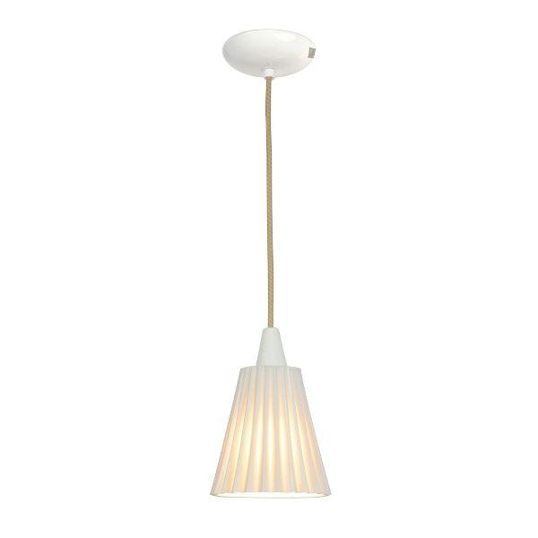 Hector Medium Pleat Pendant Light Pendant Lights Original BTC Natural White 
