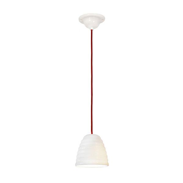 Hector Bibendum Pendant Light Pendant Lights Original BTC Size 1 Natural White with Red Cable 