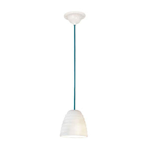 Hector Bibendum Pendant Light Pendant Lights Original BTC Size 1 Natural White with Turquoise Cable 